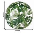 thumbnail image 2 of Balsa Circle 25 White 9" Round Disposable Paper Dinner Party Plates Tropical Leaves Design, 2 of 8