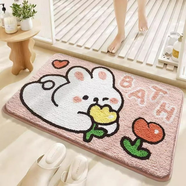 Felpudo Absorbente de Poliéster Gris para Baño | Base de Caucho No Reciclado | 60 X 40 Cm | Resistente a Las Manchas | 1 Unidad