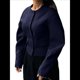 thumbnail image 3 of Blazer Corto con Botones para Mujer, Ropa Informal de Negocios para Otoño e Invierno. Azul Oscuro XL, 3 of 8