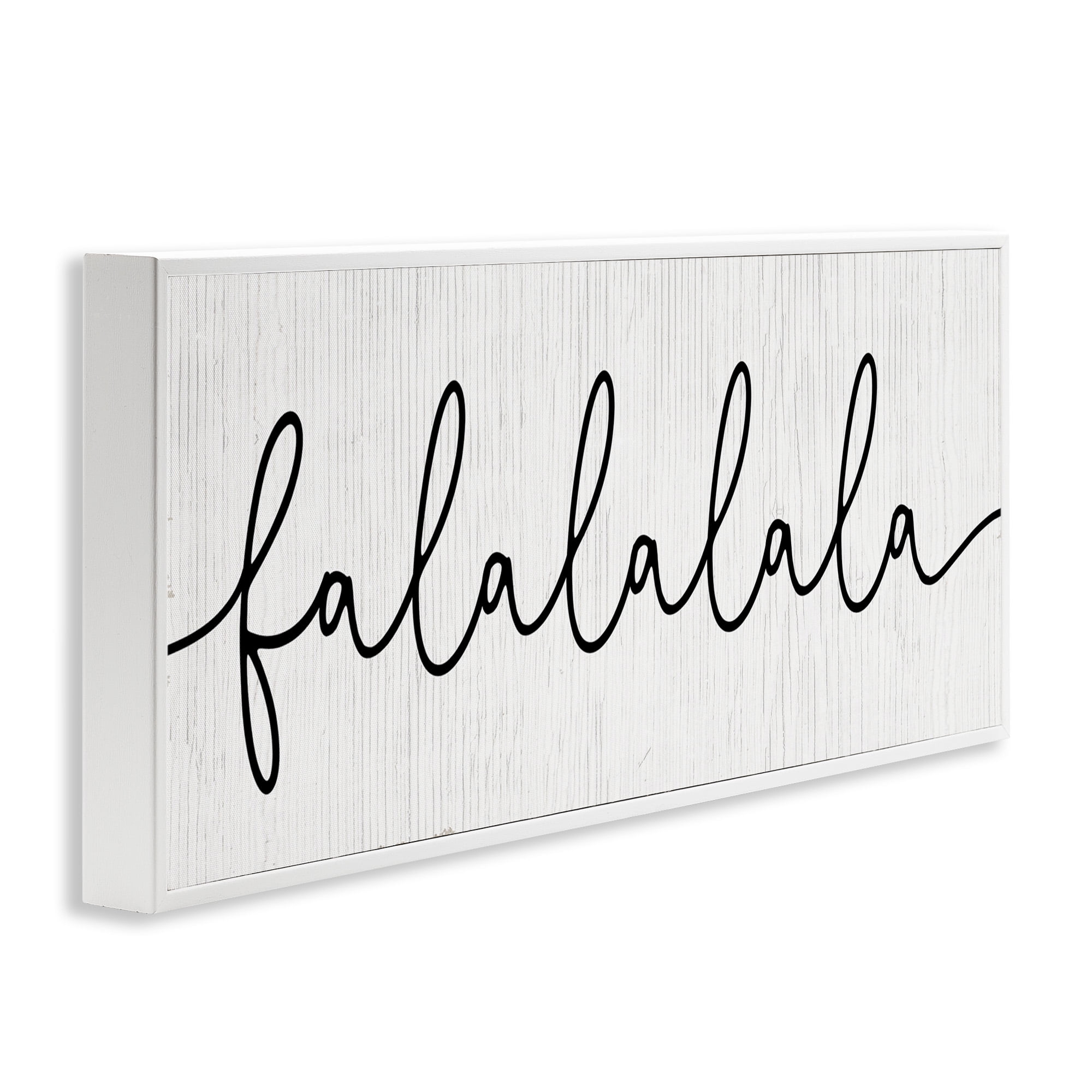 Stupell Industries Falalalala Minimal Holiday Phrase Holiday Painting White Framed Art Print Wall Art, 30 x 13