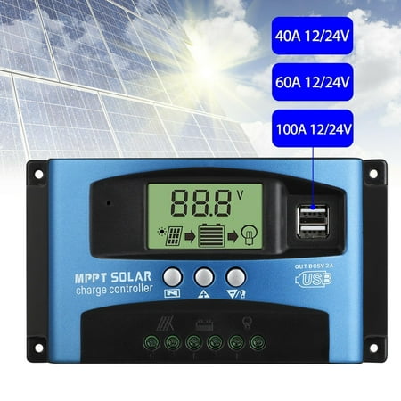 

Portable Solar Charge Controller Deluxe Solar Panel Dual USB Panel Battery Intelligent Regulator Adjustable LCD Display -
