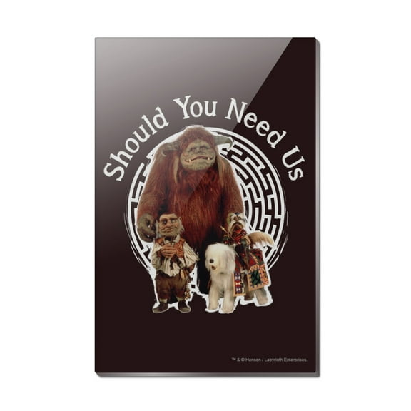 Should You Need Us Labyrinth With Ludo Hoggle and Didymus Rectangle Acrylic Fridge Refrigerator Magnet