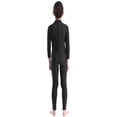 thumbnail image 3 of Alvivi Girls One Piece Ballet Dance Leotard Long Sleeves Zippered Gymnastics Jumpsuit Black 5-6, 3 of 7