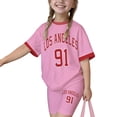 thumbnail image 3 of CUSTG Child Suits Letter Print Short Sleeve Tops With Shorts Casual Sport Summer Outfit For Toddler Kids Leisure Style Back To School Decorations Travel Outfit Sets For Little Girls, 3 of 3