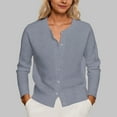 thumbnail image 2 of Women's Casual Button Down Cardigan Soft Lightweight Knit Sweater for Spring andFall Daily Wear withJeans or Skirts,Grey,One Size, 2 of 9