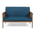 thumbnail image 2 of Modern Outdoor Love Seat with Open Slat Design for Ventilation and Cozy Cushions - Rustic Wood Frame for Backyard and Patio Comfort in Compact Spaces, 2 of 9