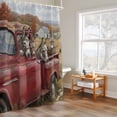 thumbnail image 4 of Farm Donkey Animal Shower Curtain, Vintage Red Truck Daisy Brown Tree House Waterproof Shower Curtain Set with 12 Hooks Lightweight Bath Curtains Fabric Bathroom Decor 60x72 Inches, 4 of 9