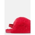 thumbnail image 5 of Wonder Nation Toddler, Little & Big Girls Faux Fur Puff Slippers, 5 of 6