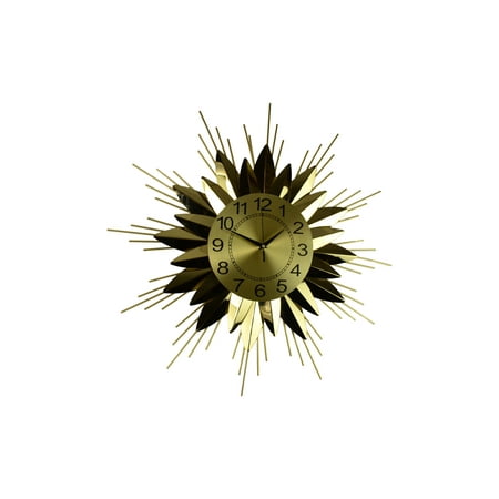 25 Gold Metal Starburst Wall Clock