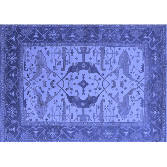Ahgly Company Indoor Rectangle Oriental Blue Industrial Area Rugs, 2' x 5'