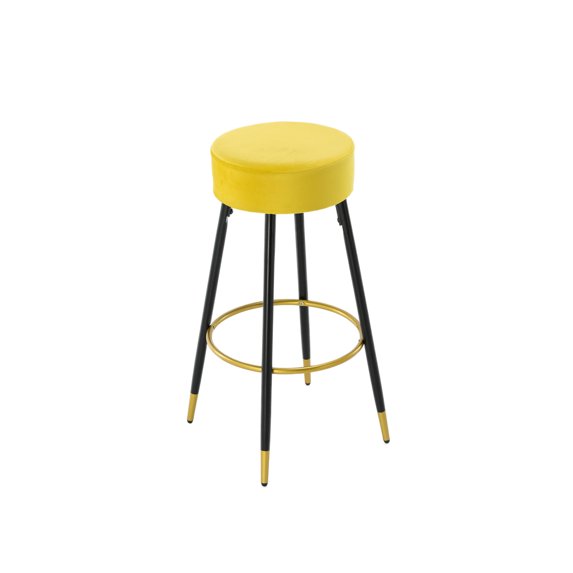 Clearance! Counter Height Bar Stools Set of 2, Velvet Kitchen Stools Upholstered Dining Chair Stools 24 Inches Height with Golden Footrest for Kitchen Island Coffee Shop Bar Home Balcony,