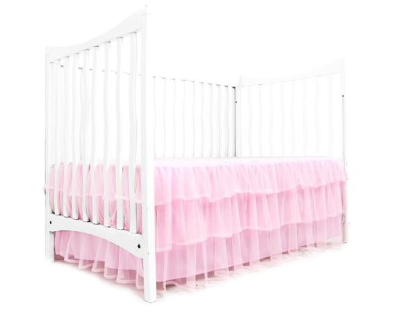 Triple Layer Tulle Crib Skirt Pink Walmart Com Walmart Com