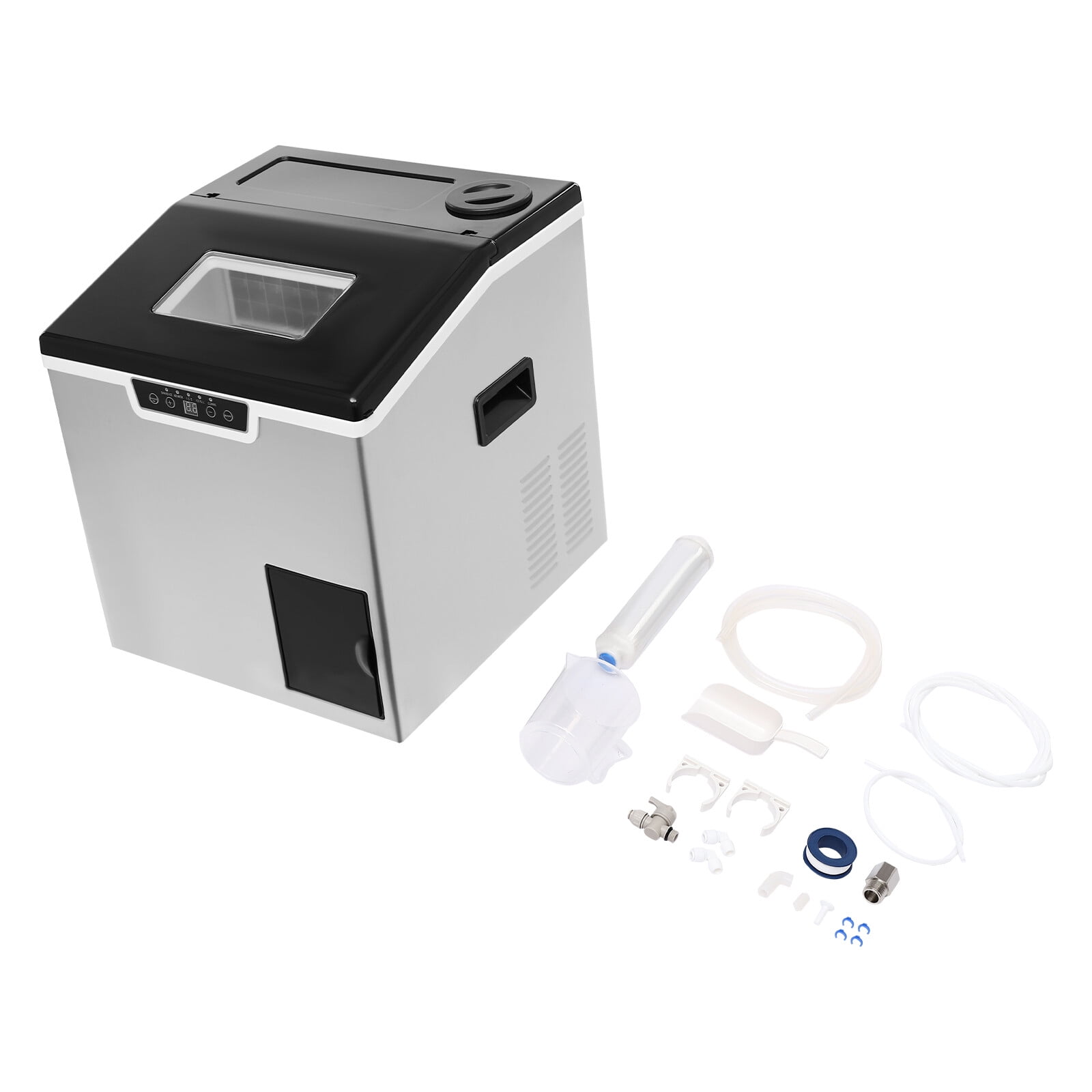 DENEST Self Dispensing Countertop Crushed Ice & Ice Cube Maker Stainless Steel 150-180W