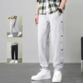 thumbnail image 4 of Njoeus Pants For Mans Track Pants For Men Men's Fashion Pockets Buttoned Casual Pants Casual Cropped Pants Mens Sweatpants On Clearance, 4 of 7