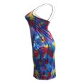 thumbnail image 4 of Women Halter Bodycon Sleeveless Ruched Spaghetti Strap Tie Dye Printing Club Party Mini Dress, 4 of 6