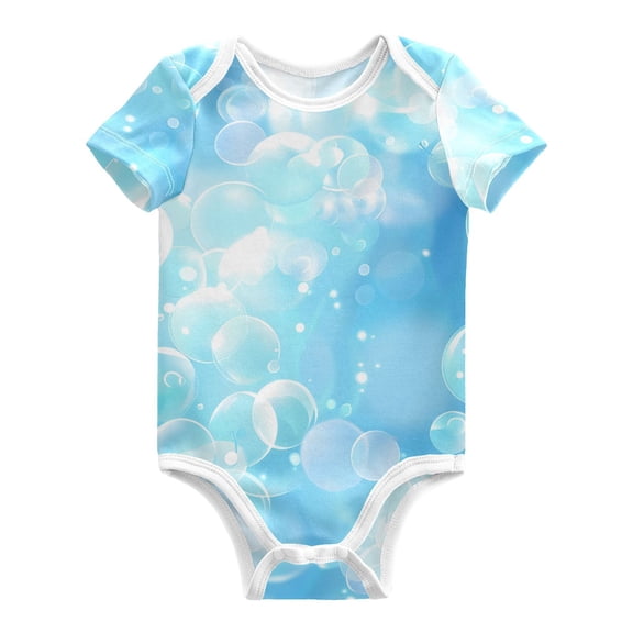 Transparent Bubbles Pure Cotton Bodysuit Short Sleeve Pajamas One-Piece Romper Unisex 3 Months