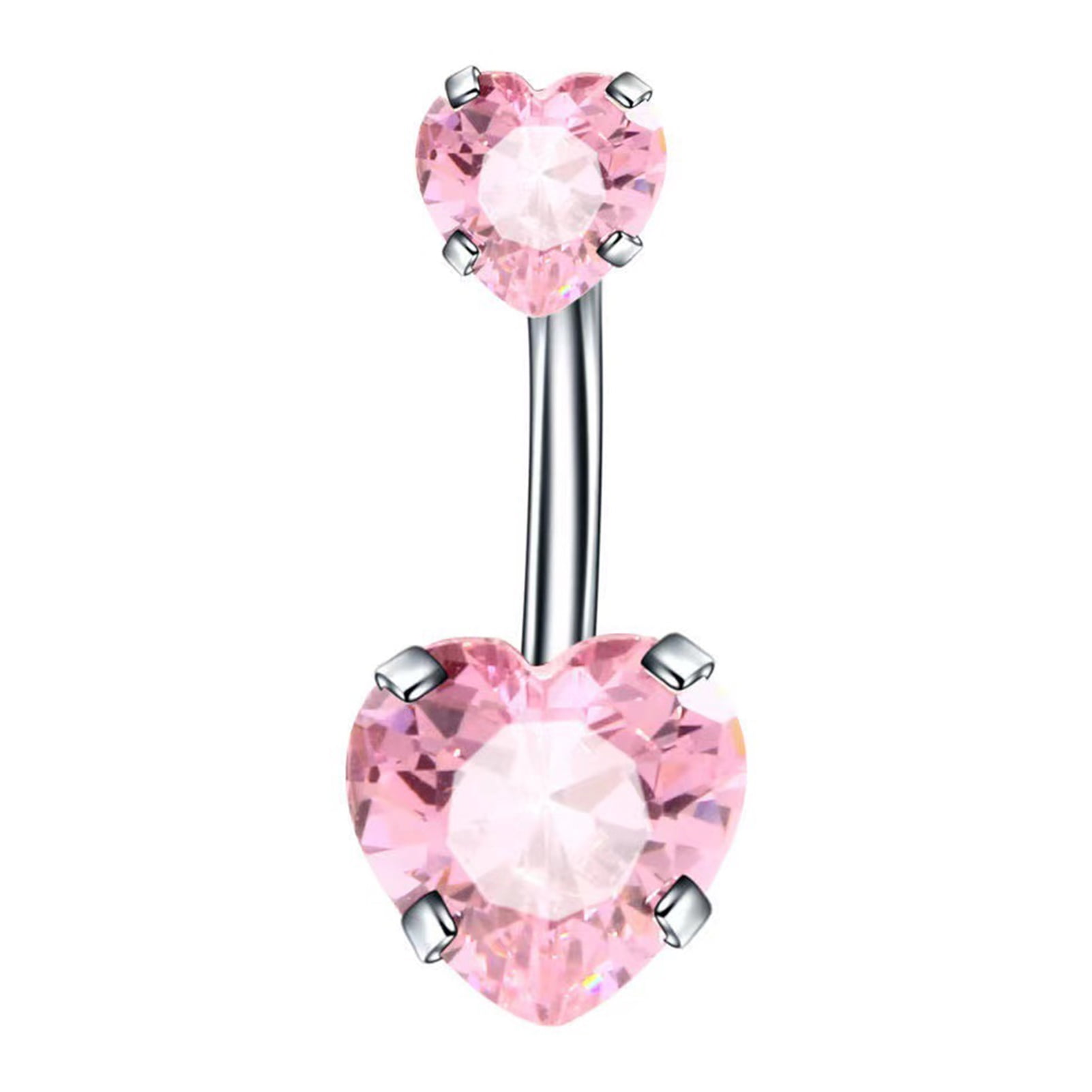 Navel Clicker Heart Butterfly Shape Belly Button Ring Body Belly Piercing  Ring #