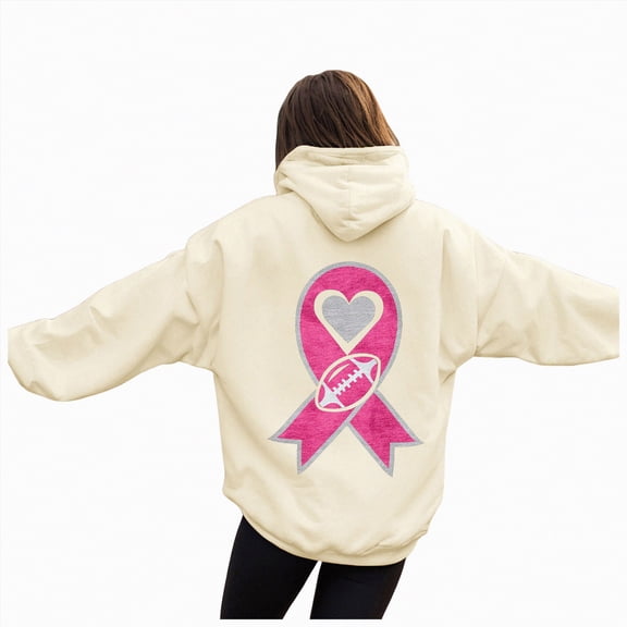 Towmus Sequin Football Sweatshirt for Women Cute Graphic Print Casual Long Sleeve 2025 Fall Hoodie Sweatshirts Pullover