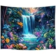 thumbnail image 3 of Gojian Fantasy Forest Tree Butterfly Wall Hanging, Fairy Magical Enchanted Jungle Waterfall Mushroom Tapestry for Bedroom Living Room, 3 of 6