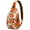 Apple, variant on Striped and Checkered Fusion Sling Backpack for Travel, Lightweight Crossbody Bag Featuring Retro Plaid and Moroccan Geometric Print