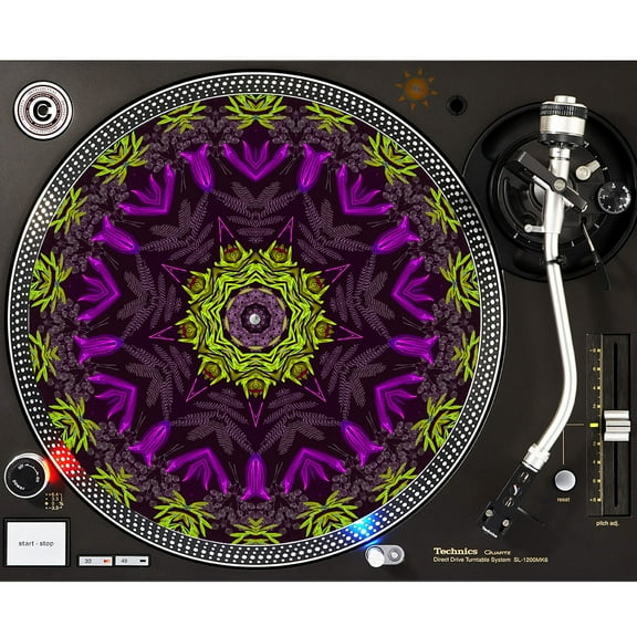 KuzmarK™ 12" DJ Turntable Slipmat - Electric Electro Tribal