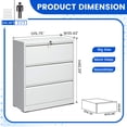 thumbnail image 2 of Riflevault 3-Drawer Lateral File Cabinet with Lock, White Steel Office Filing Cabinet for Letter, Legal, A4 Documents, 330 lbs Capacity, 2 of 7