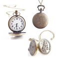 thumbnail image 2 of Reloj de bolsillo de cuarzo vintage CHAO steampunk con cadena locomotora, 2 of 5
