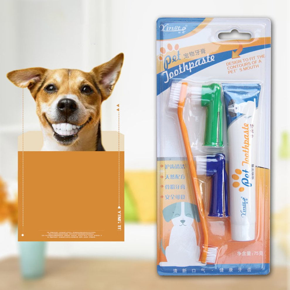 Pet Toothbrush Set Cat Dog Toothbrush Toothpaste Set Oral Cleaning