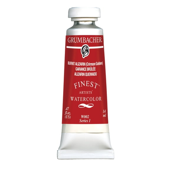Grumbacher Finest Artists' Watercolor, 14ml Tube, Burnt Alizarin