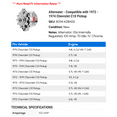 thumbnail image 2 of Alternator - Compatible with 1972 - 1974 Chevy C10 Pickup 1973, 2 of 2