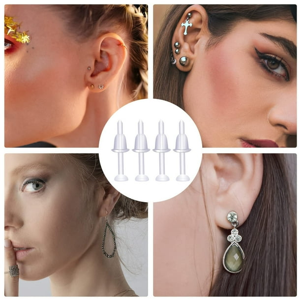 WILLBEST Juego De 200 Pares De Aretes Transparentes Para Mujer, Deportivos, Con Cierre De Botón, Para Hombre Y Mujer, Para Deportes, Trabajo, Joyería (3 Mm De Cabeza Plana).
