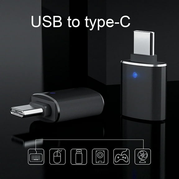 VANLOFE USB C Female to USB Male Adapter USB A to C Adapter With Indicator Light