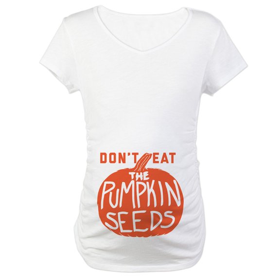CafePress - Don't Eat The Pumpkin Seeds Maternity T Shirt - Cotton Maternity T-shirt, Cute & Funny Pregnancy Tee