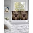 thumbnail image 4 of Half Window Curtains 24 Inches Long, Western Star Retro Window Treatment Curtain Drapes, Vintage Brown Wood Barn Short Curtains Tiers for Kitchen Over Sink, 27.5"x24", 2 Panels, 4 of 7