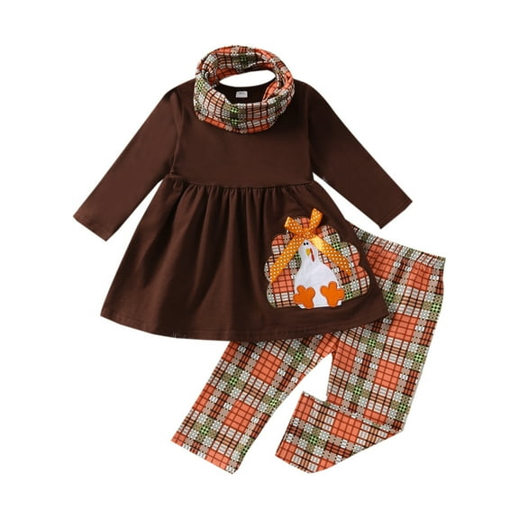 Mercatoo Girls 6T Clothes Girls Fall Outfits Baby Girls Cute Turkey Long Sleeve Princess Dress Girl School Clothes Girls Outfits