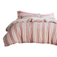 thumbnail image 2 of 3 Piece Queen Comforter Set with Vertical Stripes Pattern White and Pink, 2 of 5