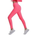 thumbnail image 2 of Kvture Yoga Leggings for Womens High Waist Tummy Control Tights Stretch Slim Fit Full Length Pants 2025 Fashion Comfy Gym Leggings Pink L, 2 of 3