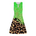thumbnail image 2 of Gibobby Vestidos Casuales para Mujer Vestido casual sin mangas con estampado de leopardo para mujer Verano(Verde,G), 2 of 4