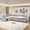 Gray, variant on Euroco Upholstery L-Shaped Twin Platform Bed with Trundle and Drawer, 3 Beds in 1, No Spring Box Needed, Gray