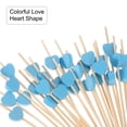 thumbnail image 4 of Bamboo Cocktail Toothpicks Heart Drink Fruit Picks Cocktail Skewers 100Pack Blue, 4 of 7