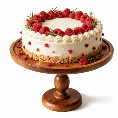 GARITIN Wood Cake Stand, Round Vintage Cake Plate, Cake Dessert Holder Tray, Food Display Stand for Decor, Wedding, Restaurant, Party (8.85Inch)