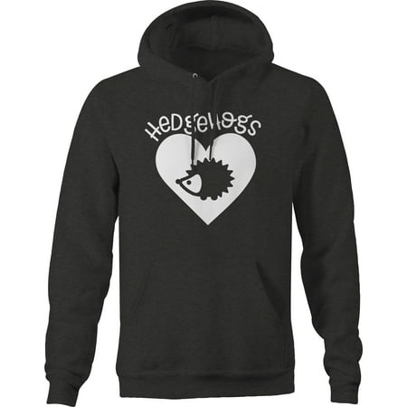 Love hedgehogs heart pet pet owner spikes Hoodies for Men Large Dark Gray