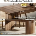 thumbnail image 5 of Tribesigns 78.7" Extra Long Dining Table for 6-8 People, Large Farmhouse Kitchen Table with Wooden Tabletop and Dual Base, Rustic Style Rectangular Dinner Table for Dining Room, Kitchen, Living Room, 5 of 5