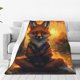 thumbnail image 1 of Balery Sunset Maple Tree Fox Manta de Felpa Suave y Acogedora – Cobija de Franela Aterciopelada para Cama, Lavable y Cálida para Sofá, Mascotas, Transpirable-50"x40", 1 of 7