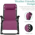 thumbnail image 4 of HYJY Oversized Zero Gravity Chair, Folding Outdoor Patio Recliner, XL Anti Gravity Lounger w/Removable Cushion, Cup Holder, Side Tray, 350lb Capacity - Amethyst Purple, 4 of 8