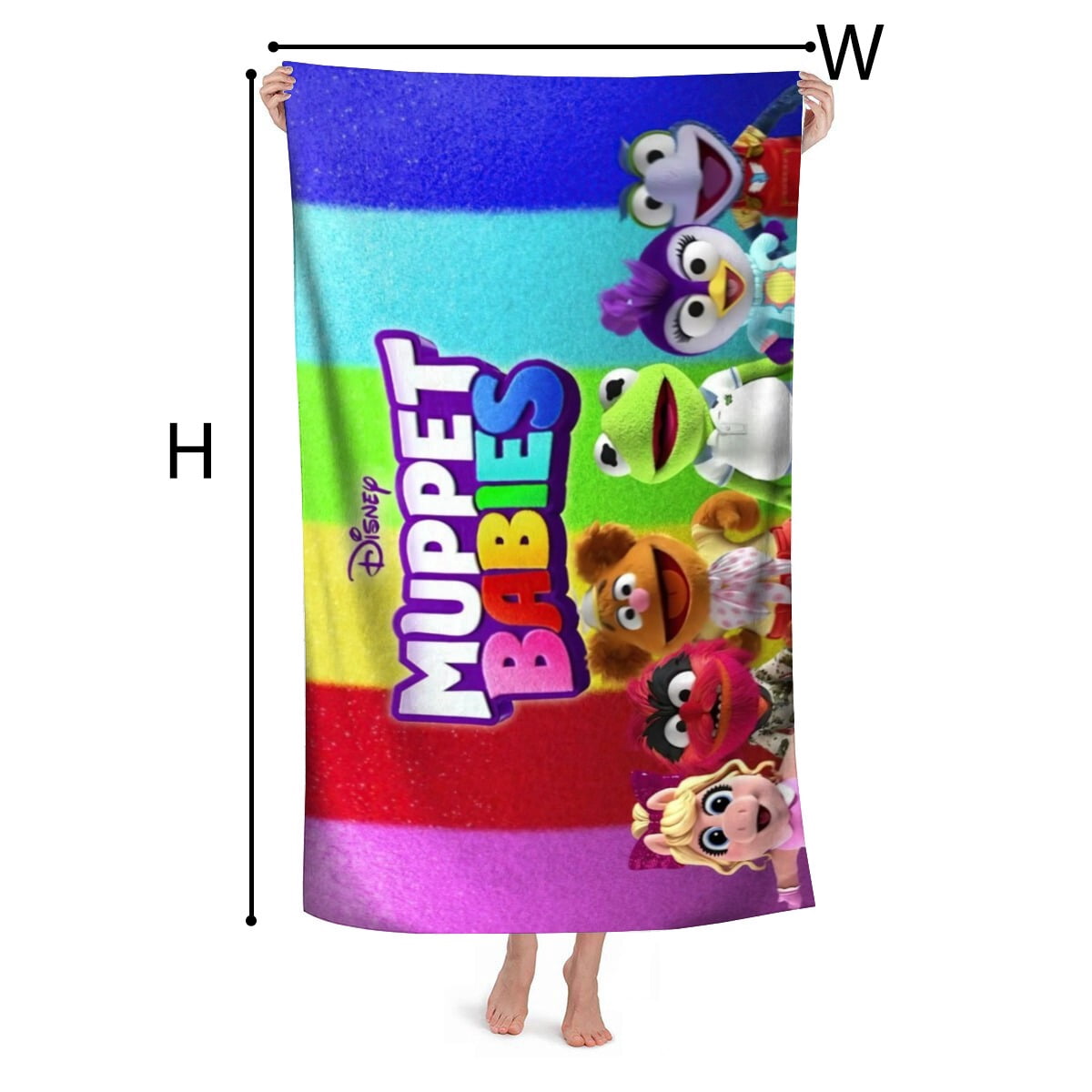 muppet babies Gifts Beach Towel for Women Girl Birthday Inspired Fan Bath Outdoor Music Lover