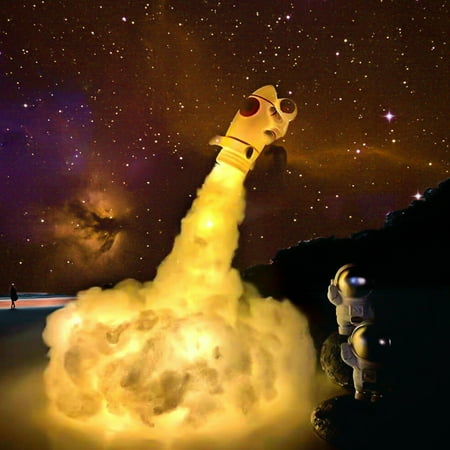 

Farfi Clouds Rocket Night Light Exquisite Handmade Colorful DIY Material Package Astronaut Lamp for Children Room
