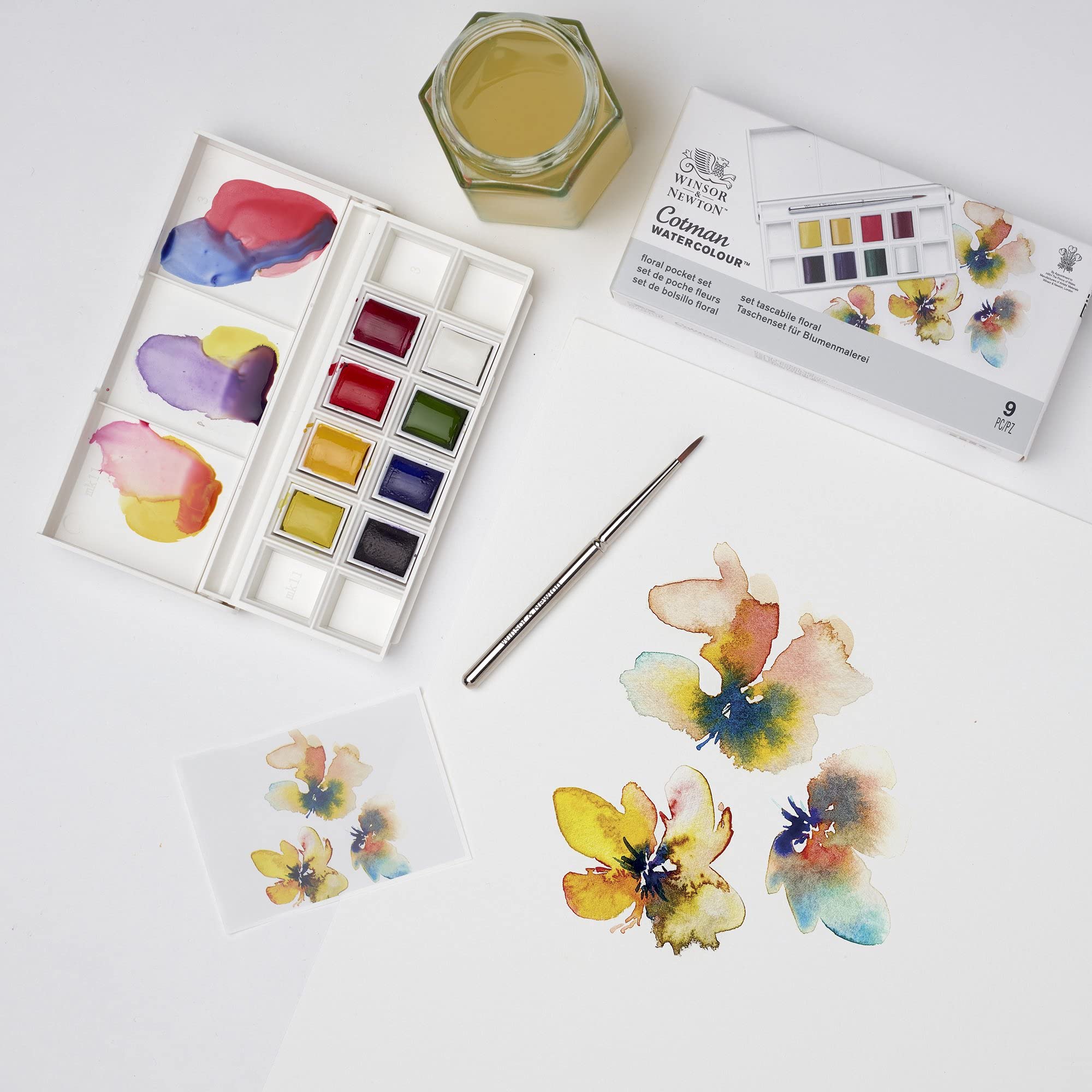 Winsor & Newton Cotman Watercolor Floral Pocket Set, 8 Colors