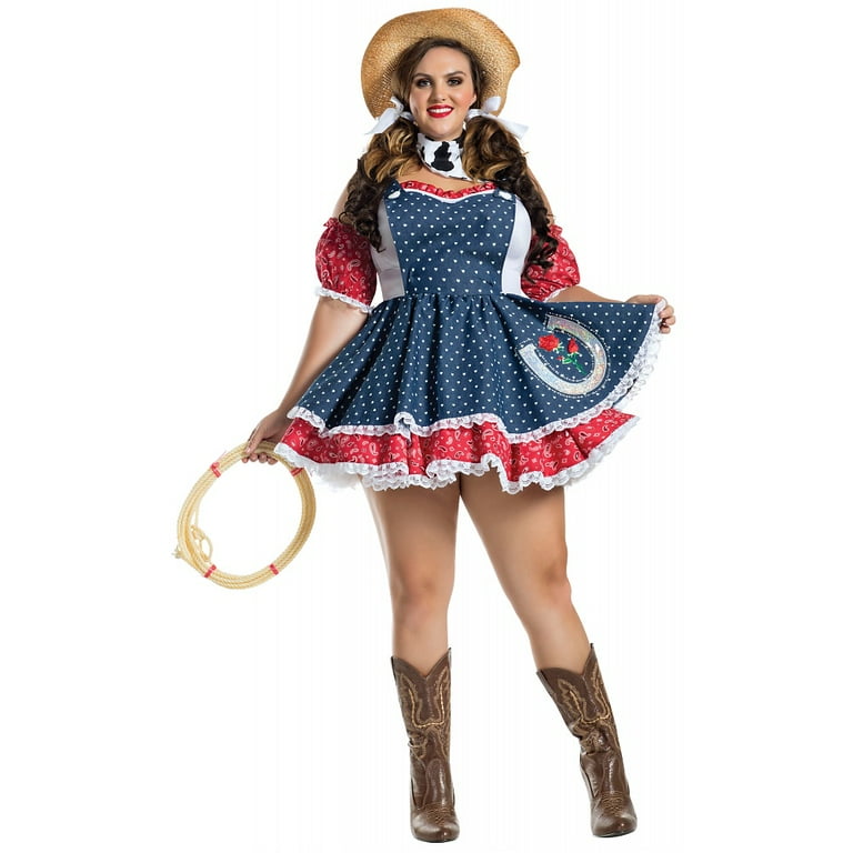 Cowgirl fancy dress plus cheap size