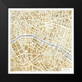 thumbnail image 2 of Marshall, Laura 20x20 Black Modern Framed Museum Art Print Titled - Gilded Paris Map, 2 of 5